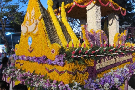 Parade float made with flowers