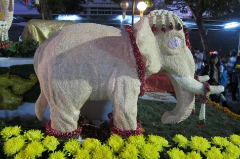 Elephant made with rice.